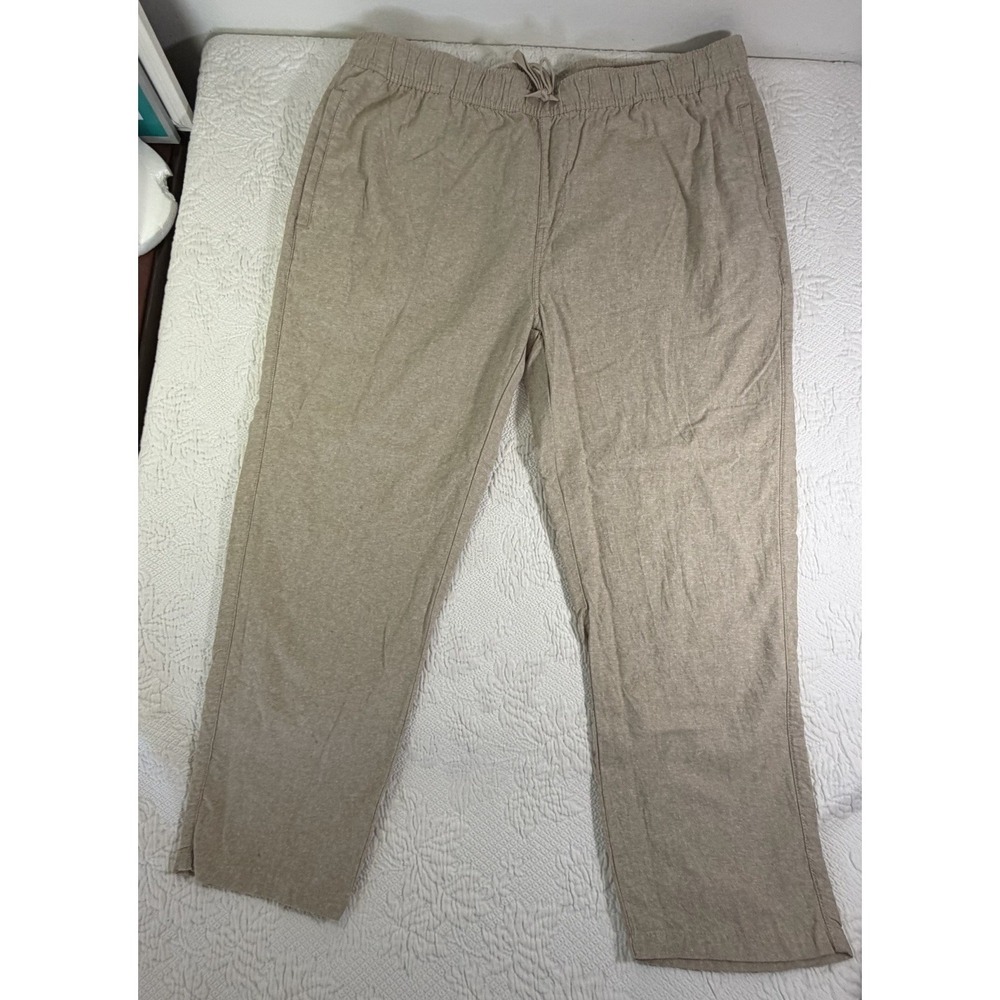 Katin Beachcomber Surf Pant Men's XXL‎ Linen Blend Classic Crop Taper Tan